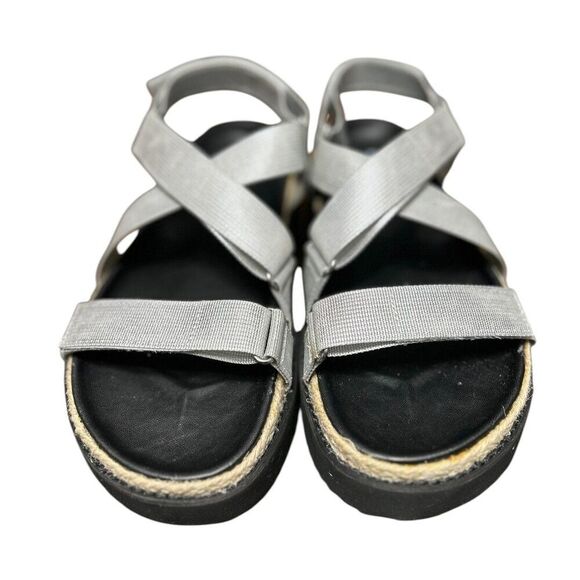 NWT BP Gage 8.5 Silver Platform Sandals Strappy Espadrille Beach Summer Festival - Picture 6 of 9